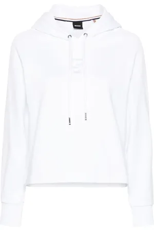 HUGO BOSS Cropped hættetrøje med broderet logo