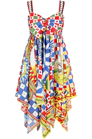 Dolce & Gabbana Kort kjole med Carretto-tryk