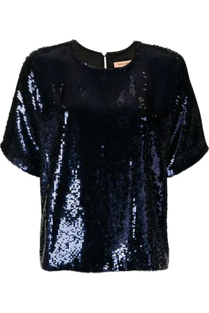YVES SALOMON T-shirt med paillet-udsmykning