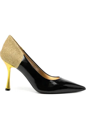 Madison.Maison Alena Black/Gold pumps med 65 mm høj hæl