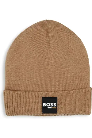 HUGO BOSS Strikket hue med logomærke