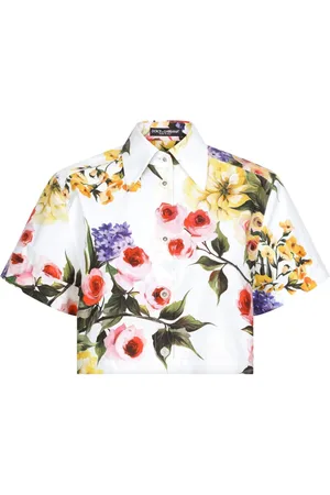 Dolce & Gabbana Cropped blomstret skjorte