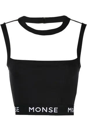 MONSE Cropped top med paneler og logotryk