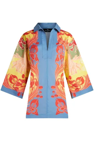 Etro Langærmet bluse med blomstertryk
