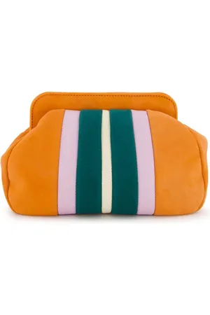 Paula Stribet clutch med ruskindspanel
