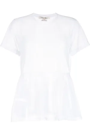 Comme des Garçons T-shirt med flæsekant og mesh