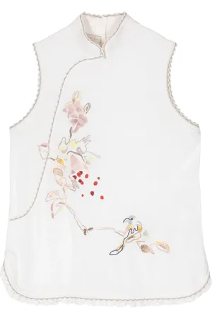 SHIATZY CHEN Strikket frakke med blomster broderi