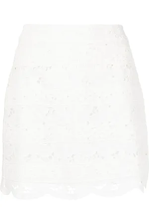 GOEN.J Kort nederdel i broderie-anglaise