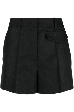 BLANCA Salicaria pleated mid-rise shorts
