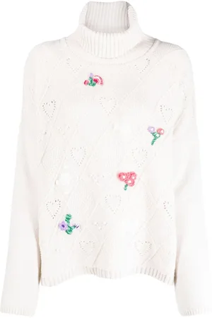 Twin-Set X Marco Rambaldi trøje med blomster-broderi og rullekrave