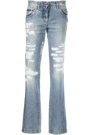 Dolce & Gabbana 2000 jeans med lige ben og bleget effekt