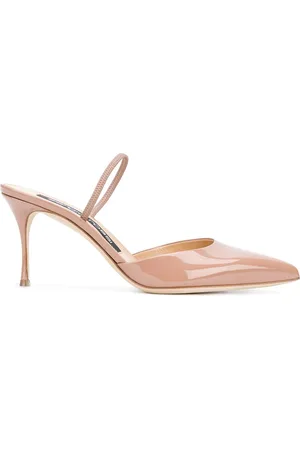 Sergio Rossi Lakeret sling backs-sandaler