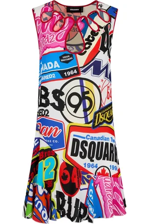 Dsquared2 Kort ærmeløs kjole med grafisk tryk