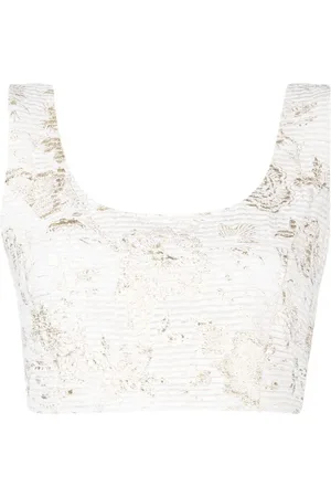 Bambah Cropped top med blomstertryk