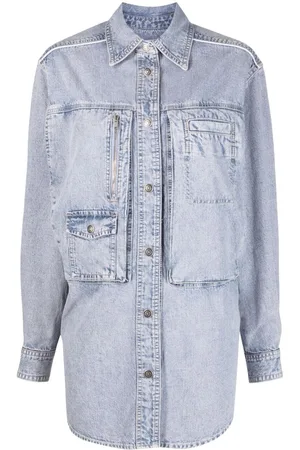 Isabel Marant Chambray-skjortejakke med perler