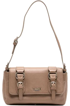 Guess Crossbody-satchel-taske i læder med logoplade
