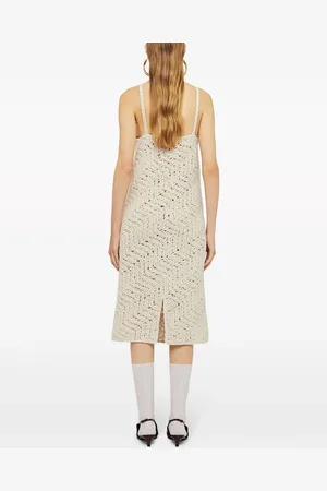 Jil Sander Midi kjole med broderi