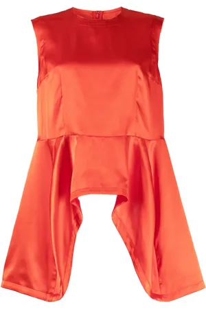 Comme des Garçons Satintop med asymmetrisk kant