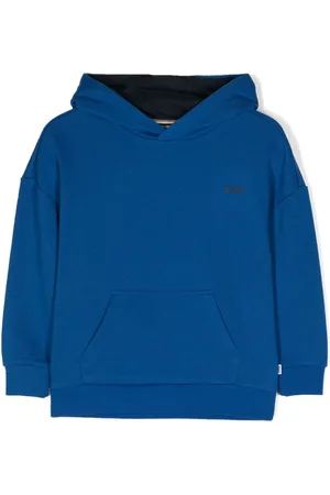HUGO BOSS Hættetrøje i jersey med gummi-logo