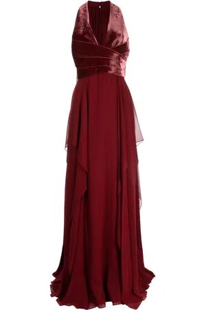Elie saab Silkekjole i velour med V-hals