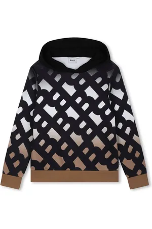 HUGO BOSS Hættetrøje med gradueret effekt og monogramtryk