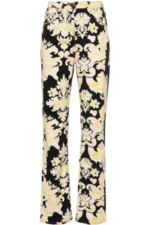 Etro Jeans med lige ben og blomstertryk