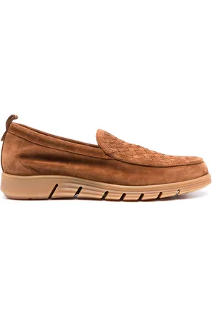 Etro Loafers i læder med flettet panel