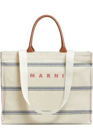 Marni Tote i kanvas med broderet logo