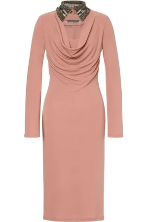 Alberta Ferretti Midi-kjole med udsmykket krave