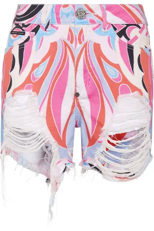 Philipp Plein Mini ribbede Colorful Circus shorts