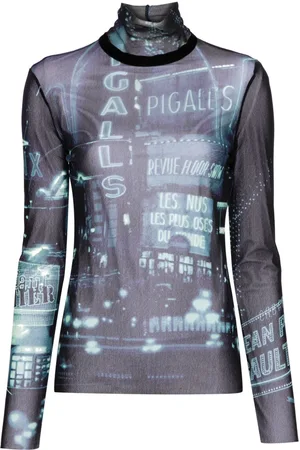 Jean Paul Gaultier T-shirt i mesh med Pigalle-tryk