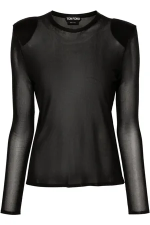 Tom Ford Halvgennemsigtig T-shirt i strikket jersey
