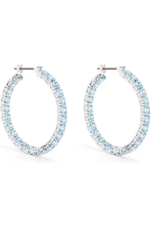 Swarovski øreringe med rund stenudsmykning