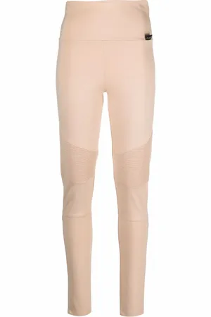 Philipp Plein Biker-leggings med ribbet panel