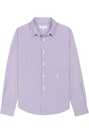 Sporty & Rich Stribet skjorte med broderet logo
