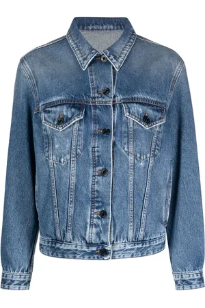 Jacob Cohen Trucker-jakke i denim med slitageeffekt