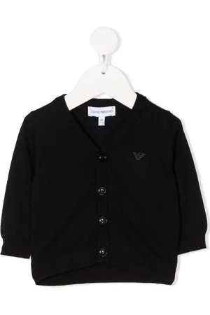 Emporio Armani Ribbet cardigan med fremhævet logo