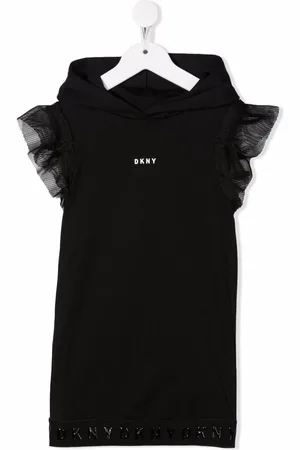 DKNY Hættetrøje-kjole med flæsekant
