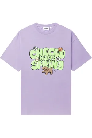 Chocoolate T-shirt i stræk med slogantryk