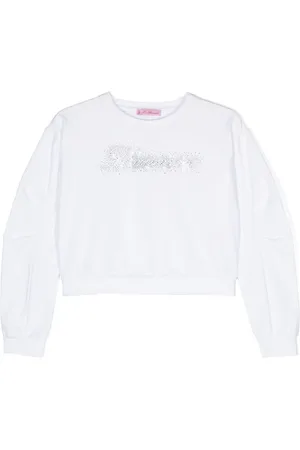 MISS BLUMARINE Sweatshirt med krystallogo
