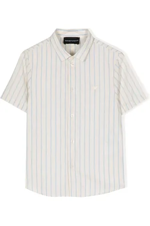 Emporio Armani Stribet skjorte med broderet logo
