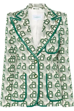 Casablanca Blazer i hjerte-jacquard med spidsrevers