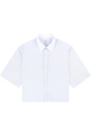 Sporty & Rich Stribet cropped skjorte