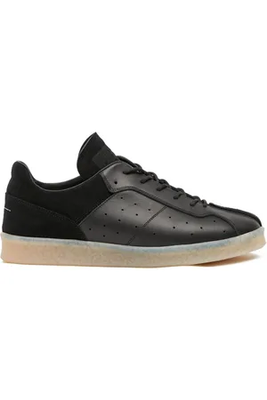 Maison Margiela Sneakers i læder med snøre og halvgennemsigtig sål