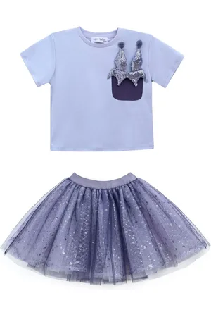 Mimi Tutu Sæt med T-shirt og nederdel med pailletter