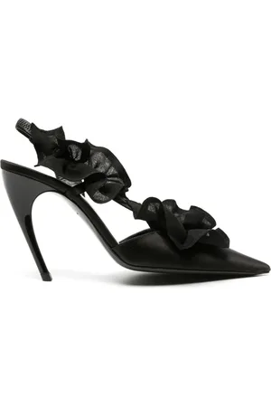 Nensi Dojaka 115cm satin-pumps med flæsedetalje