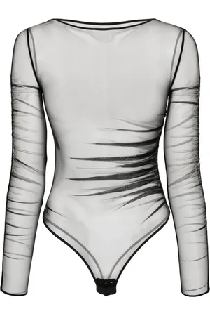 MAISON CLOSE Gennemsigtig bodystocking med ruche