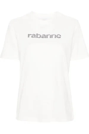 Paco rabanne T-shirt med paillet-logo