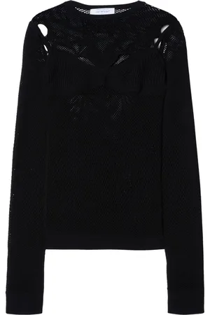 OFF-WHITE Top i fiskenet med piletryk
