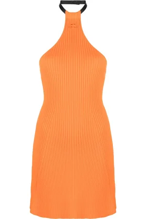 Courrèges Ribbet kjole med halterneck